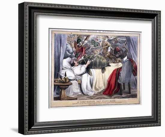 Fatal Effects of Gluttony, a Lord Mayor's Day Night Mare, 1830-null-Framed Giclee Print