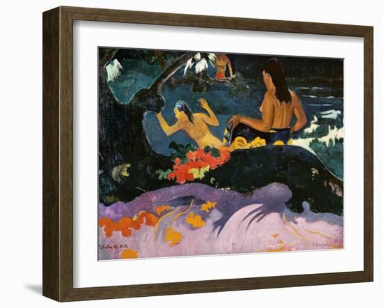 Fatata Te Miti (By the Sea), 1892-Paul Gauguin-Framed Giclee Print