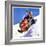 "Father and Child on Sled,"February 1, 1934-Henry Hintermeister-Framed Giclee Print