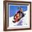 "Father and Child on Sled,"February 1, 1934-Henry Hintermeister-Framed Giclee Print