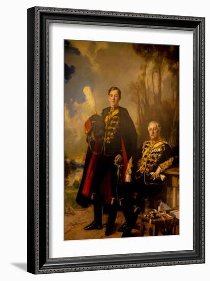 Father and Son, 1908 (Oil on Canvas)-Francois Flameng-Framed Giclee Print