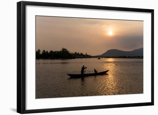 Father and Son Fishing on Kampong Bay River at Sunset-Ben Pipe-Framed Photographic Print