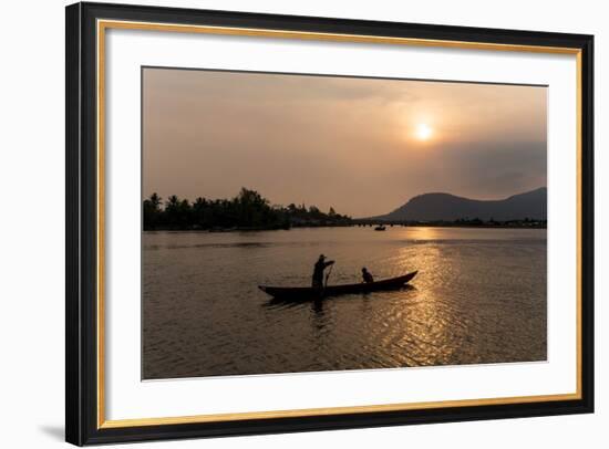 Father and Son Fishing on Kampong Bay River at Sunset-Ben Pipe-Framed Photographic Print