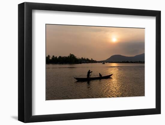 Father and Son Fishing on Kampong Bay River at Sunset-Ben Pipe-Framed Photographic Print