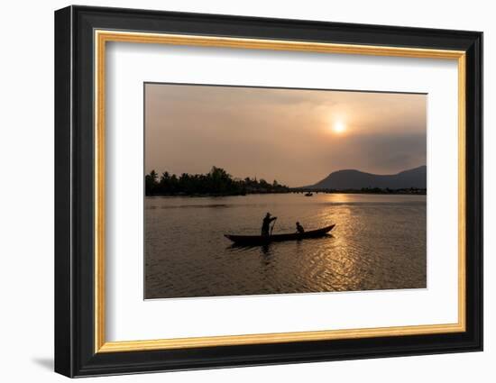 Father and Son Fishing on Kampong Bay River at Sunset-Ben Pipe-Framed Photographic Print