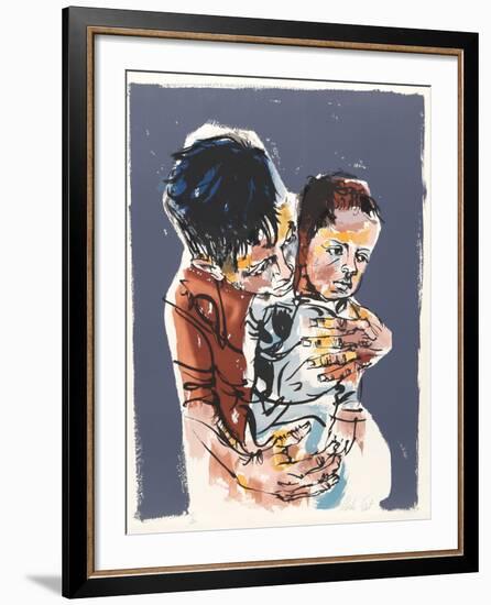 Father and Son from People in Israel-Moshe Gat-Framed Limited Edition