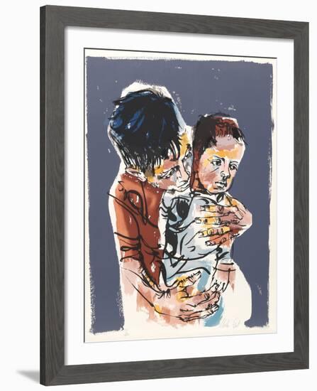 Father and Son from People in Israel-Moshe Gat-Framed Limited Edition