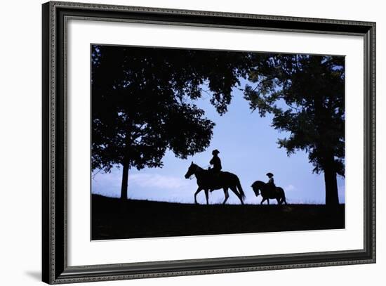 Father and Son Riding Horses-William P. Gottlieb-Framed Photographic Print