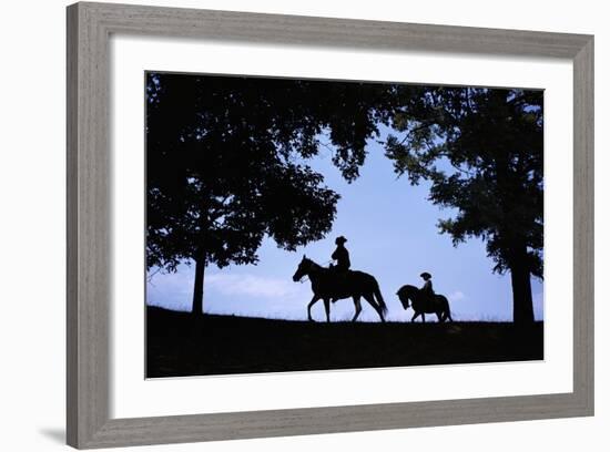 Father and Son Riding Horses-William P. Gottlieb-Framed Photographic Print