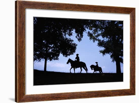 Father and Son Riding Horses-William P. Gottlieb-Framed Photographic Print