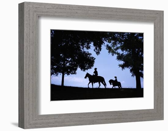 Father and Son Riding Horses-William P. Gottlieb-Framed Photographic Print