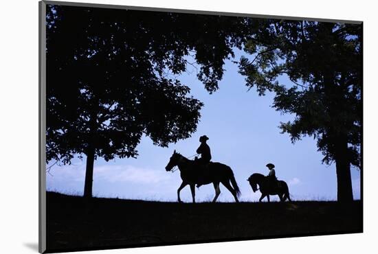 Father and Son Riding Horses-William P. Gottlieb-Mounted Photographic Print