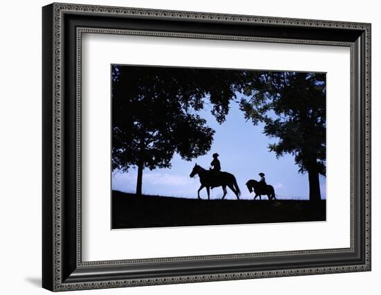 Father and Son Riding Horses-William P. Gottlieb-Framed Photographic Print