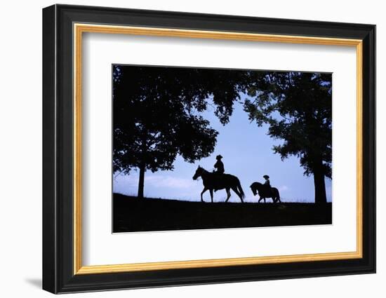 Father and Son Riding Horses-William P. Gottlieb-Framed Photographic Print