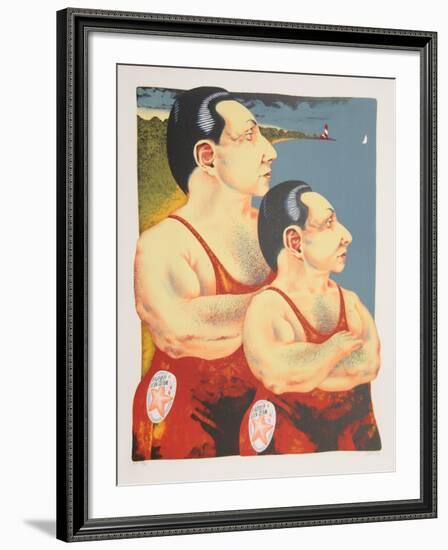 Father and Son Team from the Limestoned Portfolio-Dennis Geden-Framed Limited Edition