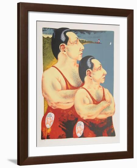 Father and Son Team from the Limestoned Portfolio-Dennis Geden-Framed Limited Edition