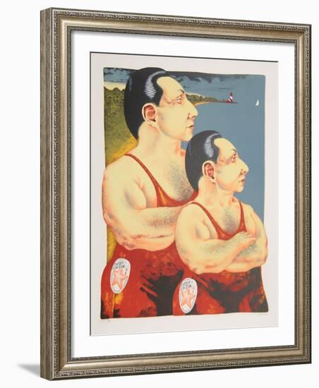 Father and Son Team from the Limestoned Portfolio-Dennis Geden-Framed Limited Edition