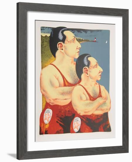 Father and Son Team from the Limestoned Portfolio-Dennis Geden-Framed Limited Edition