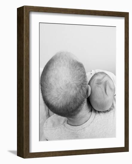 Father and Three Month Old Baby Girl-Amanda Hall-Framed Photographic Print