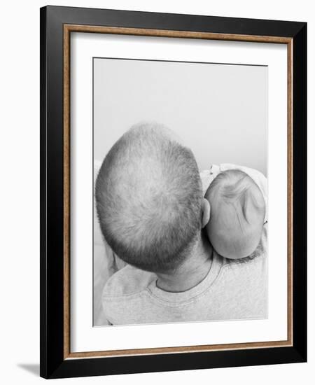 Father and Three Month Old Baby Girl-Amanda Hall-Framed Photographic Print