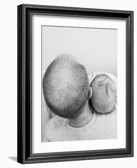 Father and Three Month Old Baby Girl-Amanda Hall-Framed Photographic Print