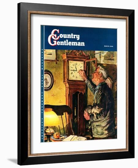 "Father and Time," Country Gentleman Cover, March 1, 1946-W.C. Griffith-Framed Giclee Print