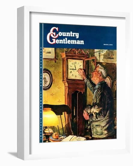 "Father and Time," Country Gentleman Cover, March 1, 1946-W.C. Griffith-Framed Giclee Print