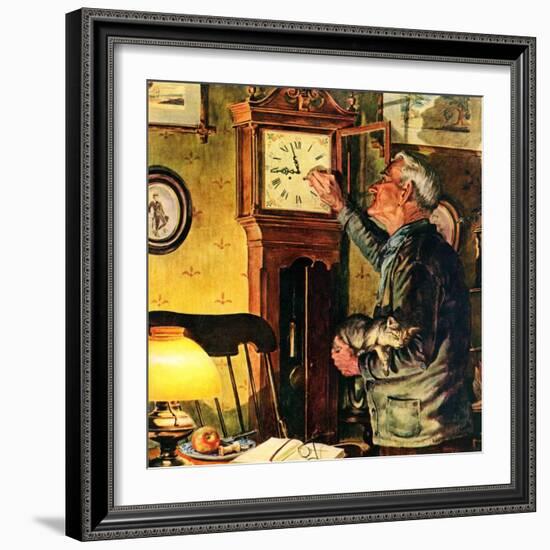 "Father and Time,"March 1, 1946-W.C. Griffith-Framed Giclee Print