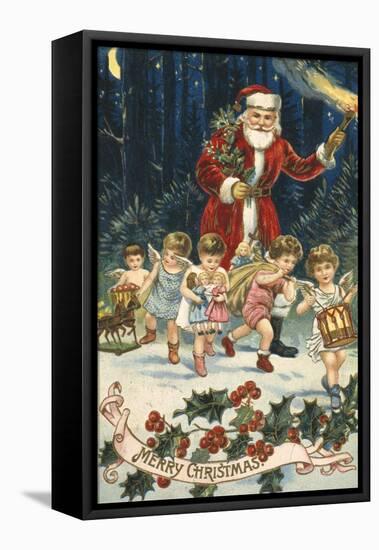 Father Christmas and His Merry Band-null-Framed Premier Image Canvas