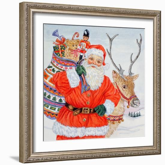 Father Christmas and His Reindeer-Catherine Bradbury-Framed Giclee Print