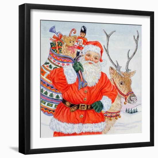 Father Christmas and His Reindeer-Catherine Bradbury-Framed Giclee Print