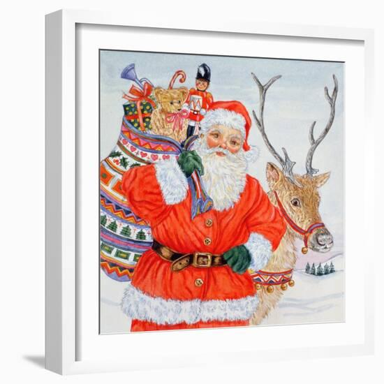 Father Christmas and His Reindeer-Catherine Bradbury-Framed Giclee Print