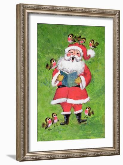 Father Christmas and Robin Chorus-Stanley Cooke-Framed Giclee Print