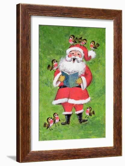 Father Christmas and Robin Chorus-Stanley Cooke-Framed Giclee Print