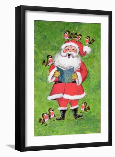 Father Christmas and Robin Chorus-Stanley Cooke-Framed Giclee Print