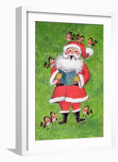 Father Christmas and Robin Chorus-Stanley Cooke-Framed Giclee Print