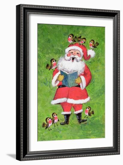 Father Christmas and Robin Chorus-Stanley Cooke-Framed Giclee Print