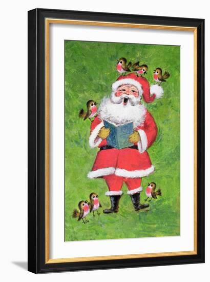 Father Christmas and Robin Chorus-Stanley Cooke-Framed Giclee Print