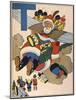 Father Christmas Delivering Toys, Letter T from an Alphabet Primer, 1937-null-Mounted Giclee Print