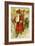 Father Christmas Dressed in Red Walking with a Gold Metallic Cane, Beatrice Litzinger Collection-null-Framed Art Print