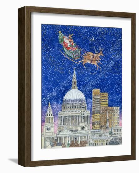 Father Christmas Flying over London-Catherine Bradbury-Framed Giclee Print