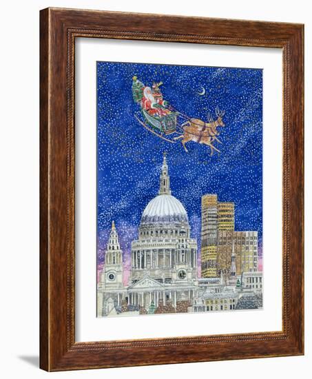 Father Christmas Flying over London-Catherine Bradbury-Framed Giclee Print