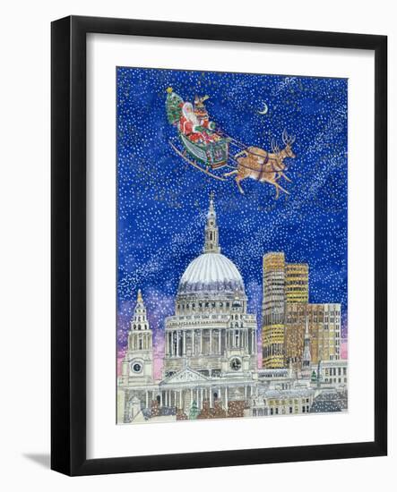 Father Christmas Flying over London-Catherine Bradbury-Framed Giclee Print