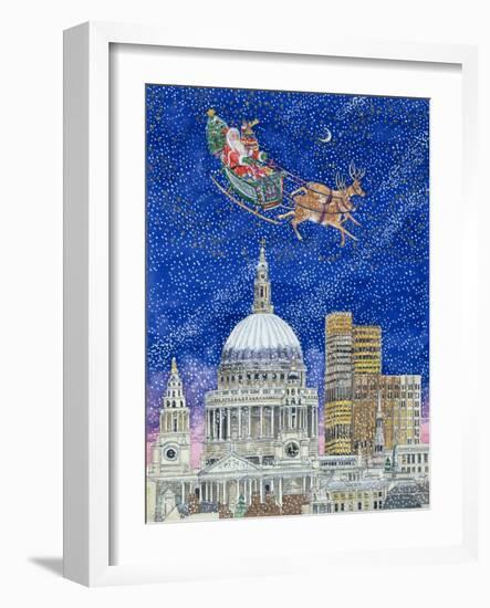 Father Christmas Flying over London-Catherine Bradbury-Framed Giclee Print