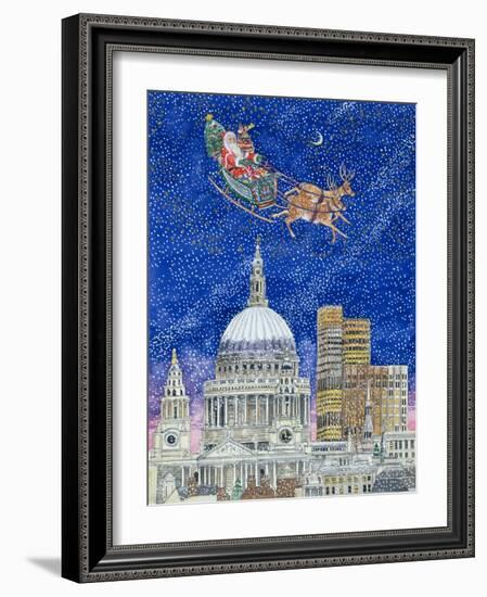 Father Christmas Flying over London-Catherine Bradbury-Framed Giclee Print