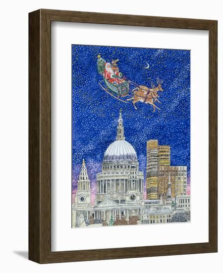 Father Christmas Flying over London-Catherine Bradbury-Framed Giclee Print