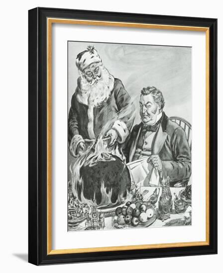 Father Christmas, Illustration from 'John Bull'-null-Framed Giclee Print