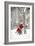 Father Christmas in Snow Behind Tree-null-Framed Photographic Print