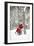 Father Christmas in Snow Behind Tree-null-Framed Photographic Print