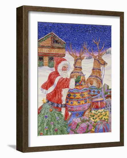 Father Christmas Loading His Sleigh (W/C on Paper)-Catherine Bradbury-Framed Giclee Print